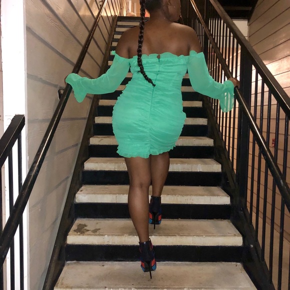 Fun Sexy Green Going Out Mini Dress - Picture 4 of 6